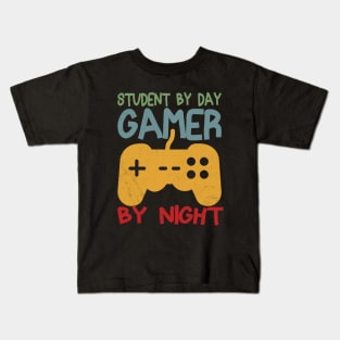 Student By Day Gamer By Night Kids T-Shirt